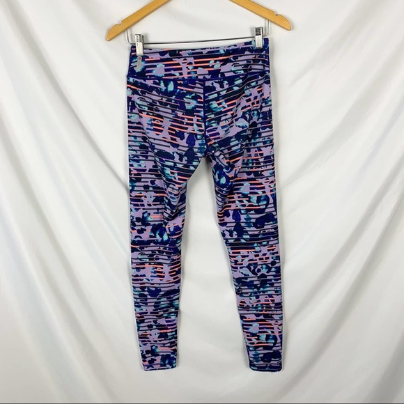 Zella Live In Purple Orange Patterned Print Full Length Leggings Size Small - Picture 7 of 12